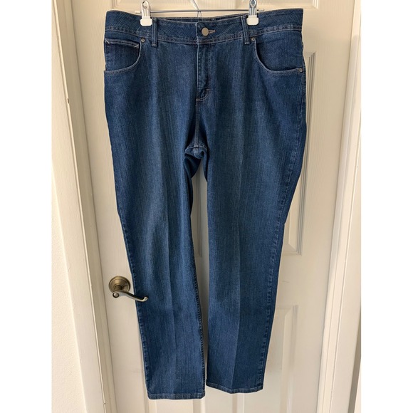 Riders by Lee Denim - Riders by Lee Womens 18W L Dark Wash High Rise Straight Leg Jeans Stretch EUC